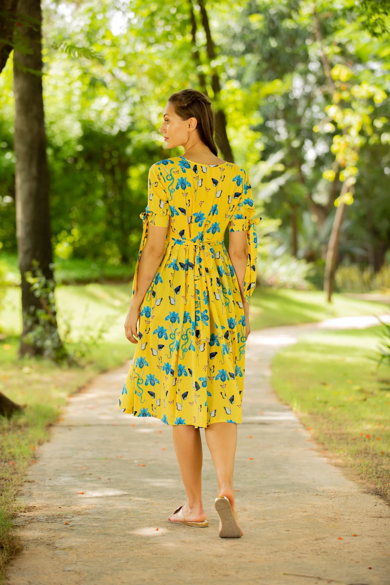 Sunshine Aqua Maternity & Nursing Tie Dress - Chenance