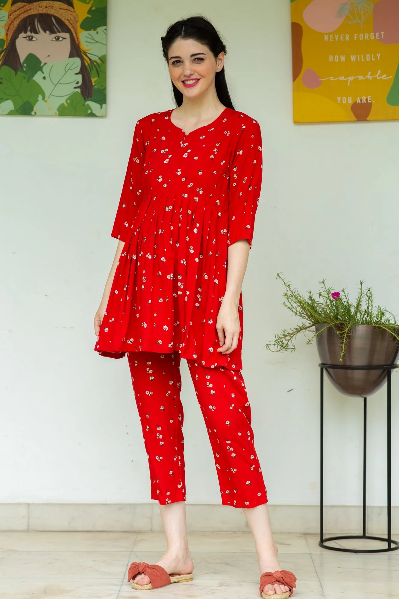 Cute Berry Maternity & Nursing Night Suit Set - Chenance
