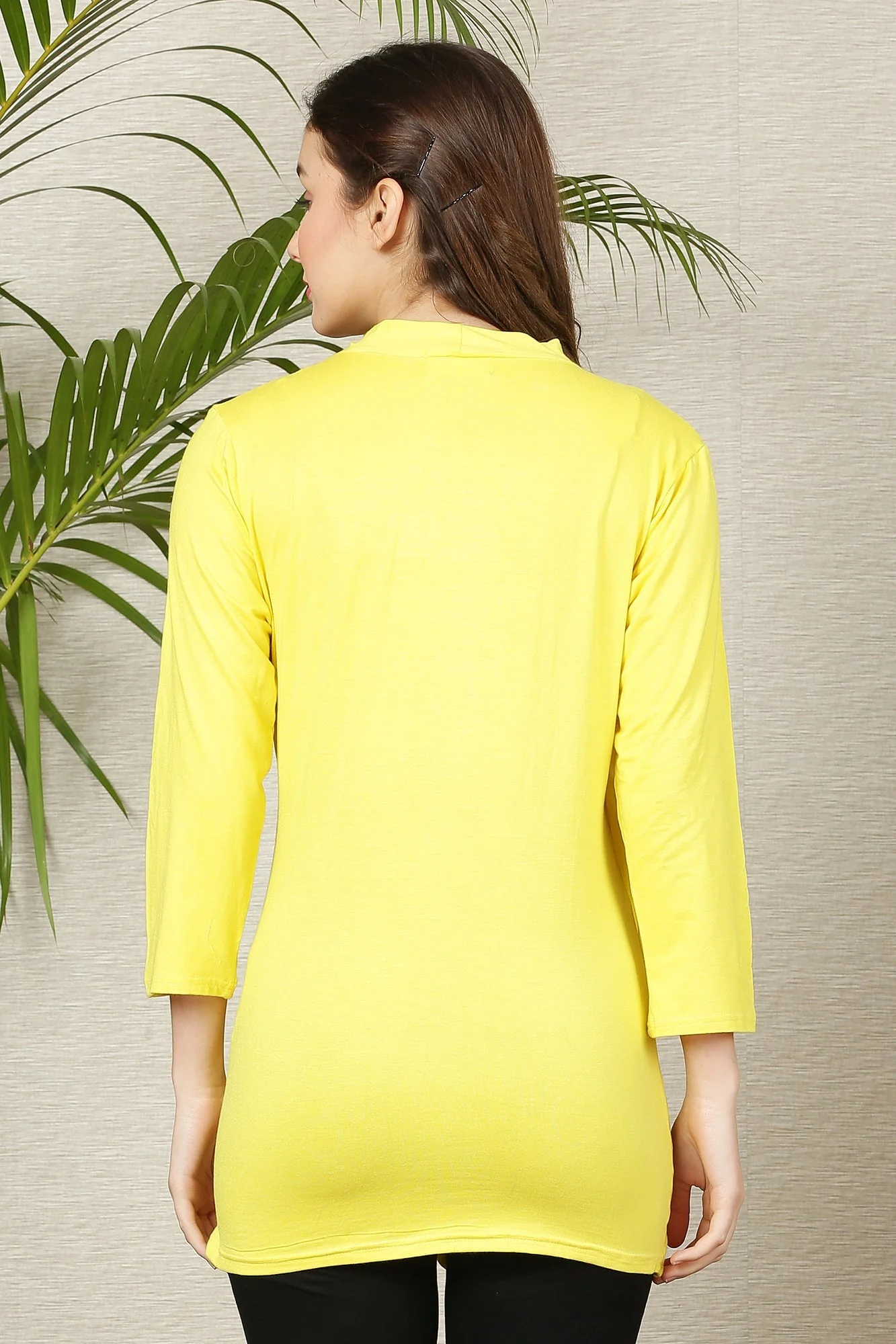 Yellow Gathered Maternity & Nursing Wrap Top - Chenance