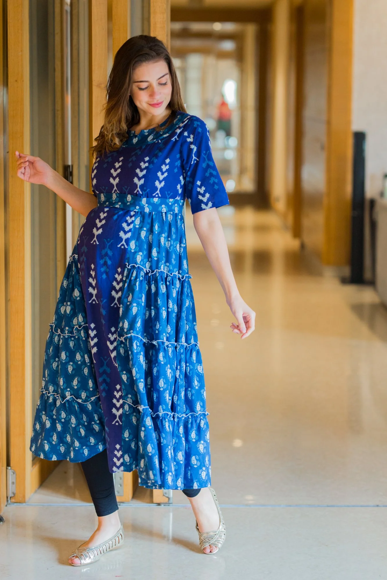 Amber Ikat Maternity & Nursing Dress Kurta - Chenance