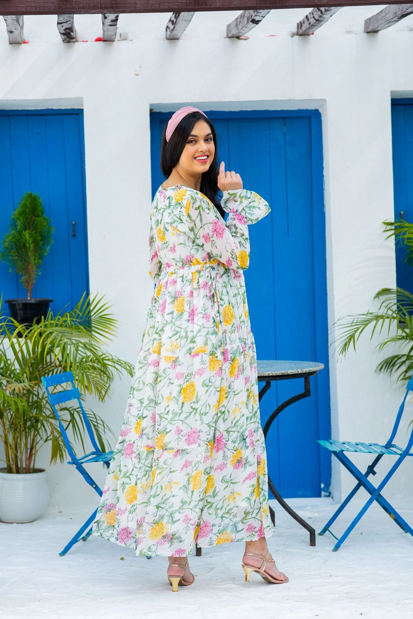 Snowy Blossom Maternity & Nursing Layer Dress - Chenance