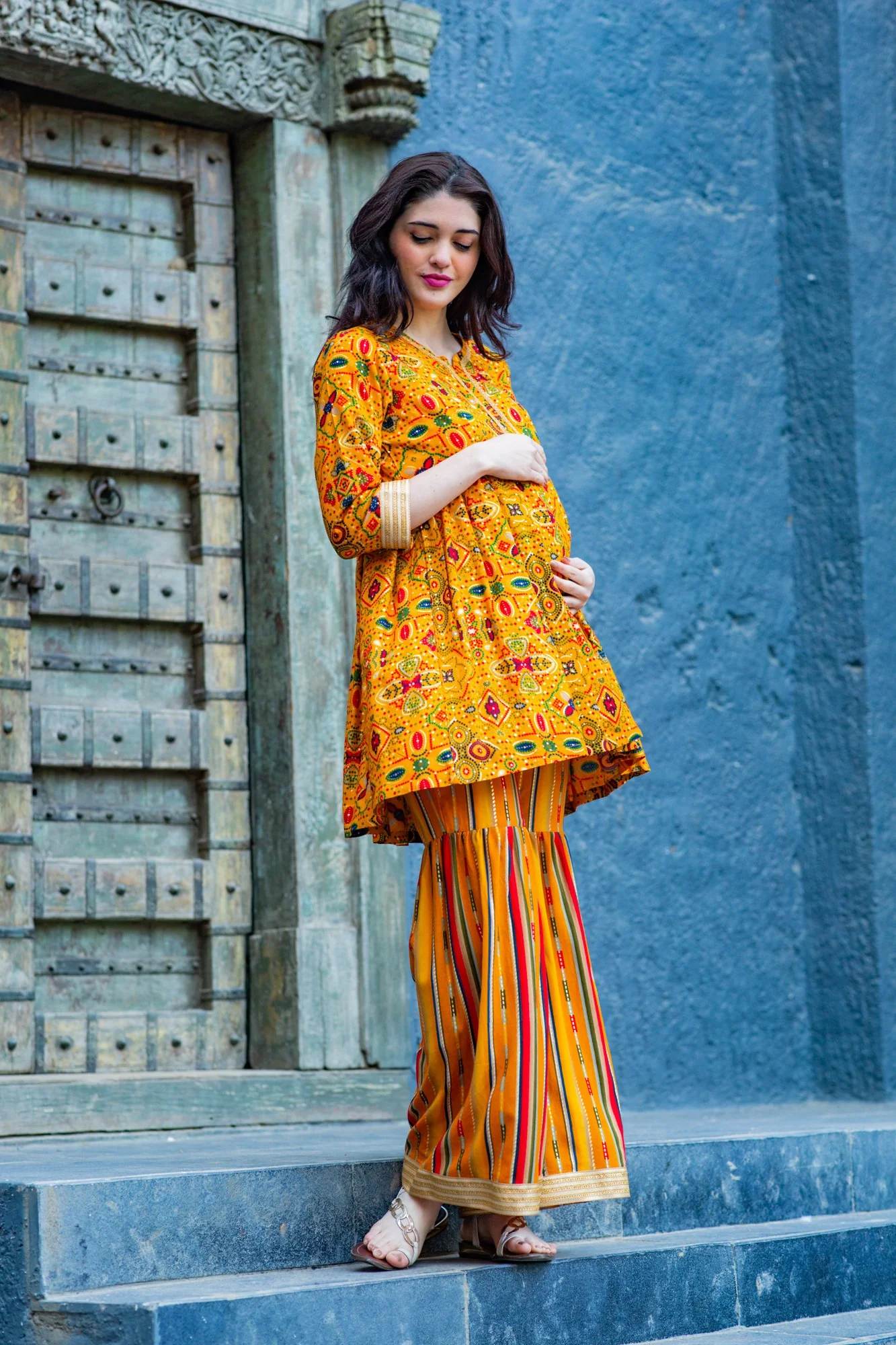 Marigold Ethnic Maternity & Nursing Suit Set (2 pc) - Chenance