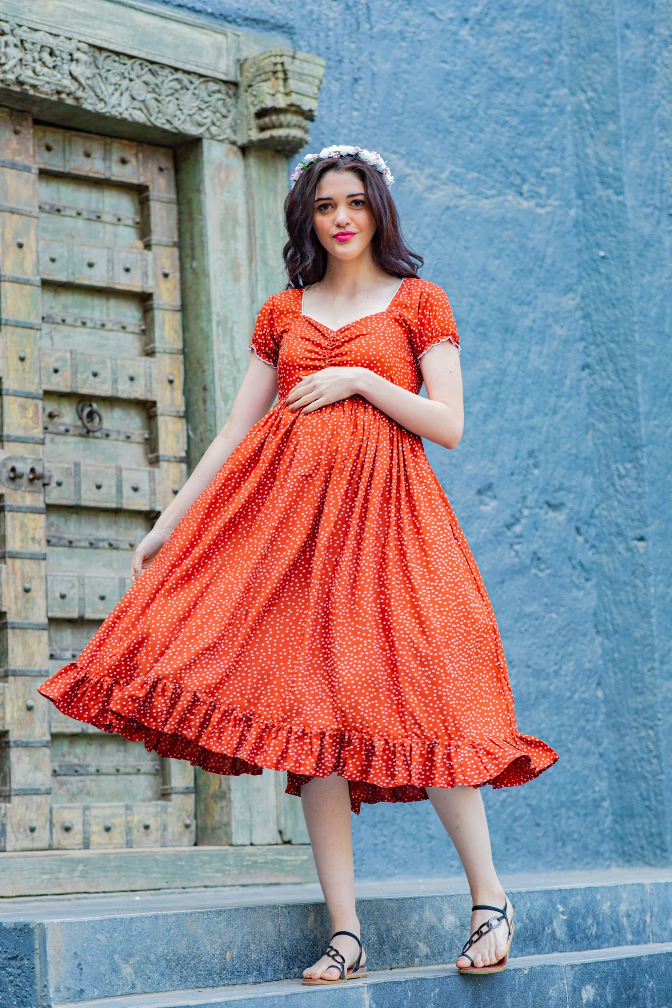 Auburn Sprinkle Maternity Dress - Chenance