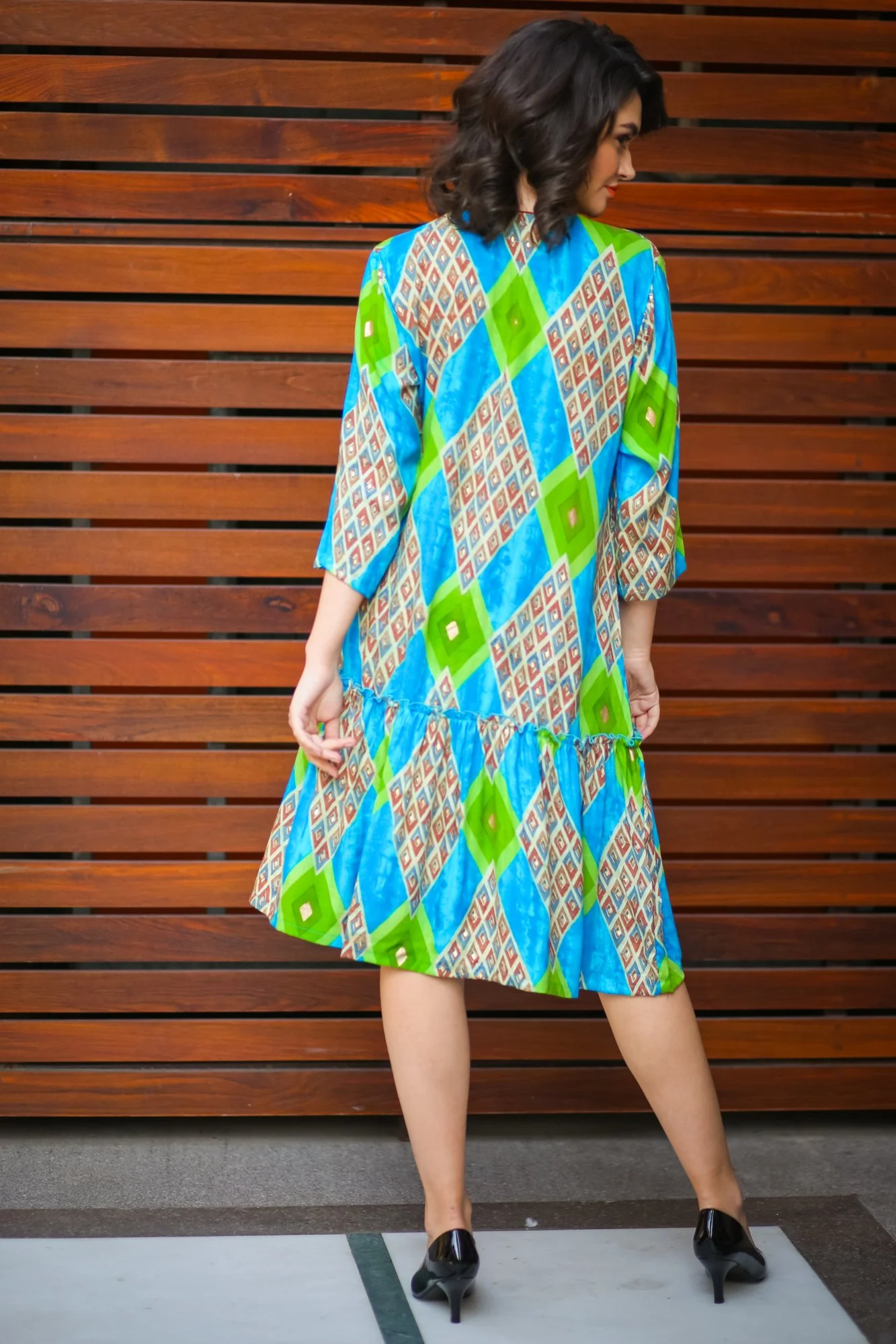 Aquamarine Diamond Maternity & Nursing Dress - Chenance