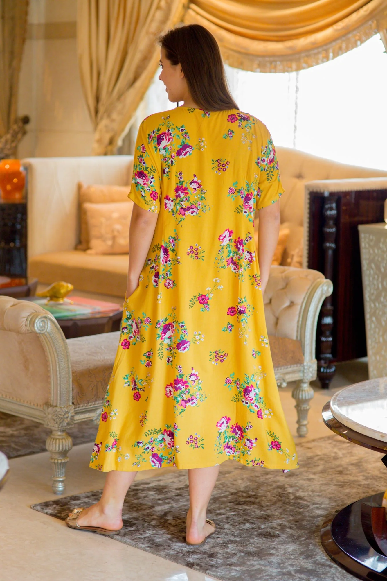 Sunny Love Shoulder Snap Maternity & Nursing Dress / Delivery Gown/ Night Dress - Chenance